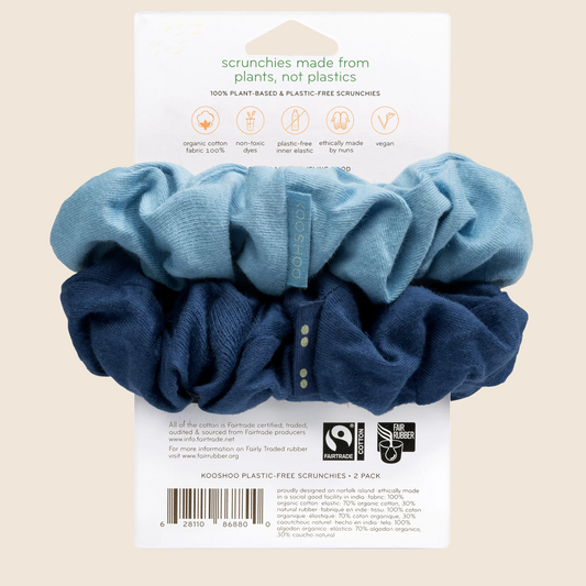 Plastic-Free Scrunchies - True Blue