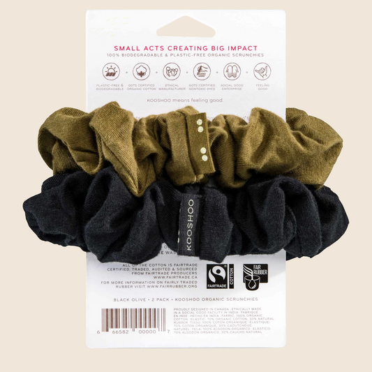 Plastic-Free Scrunchies - Black Olive