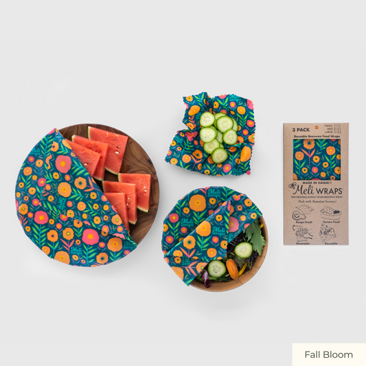 Beeswax Food Wrap (3-Pack) - Floral Designs